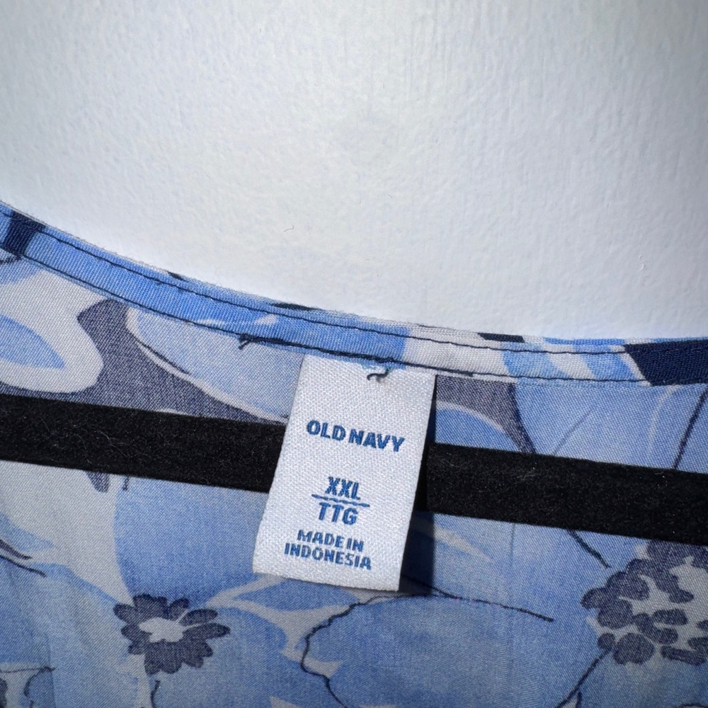 Old Navy Floral Long Sleeve Dress - Blue and White - Picture 3 of 3